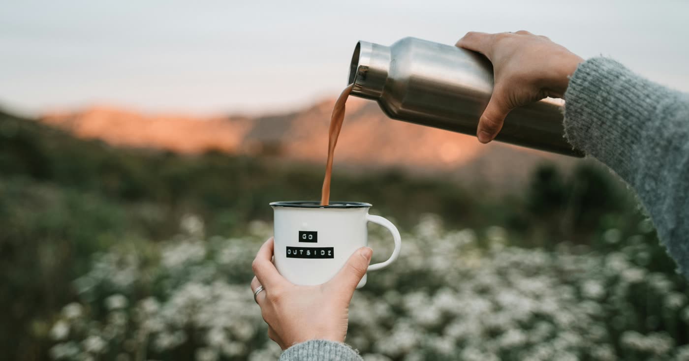 A coffee cup in morning light for coffee-related cravings