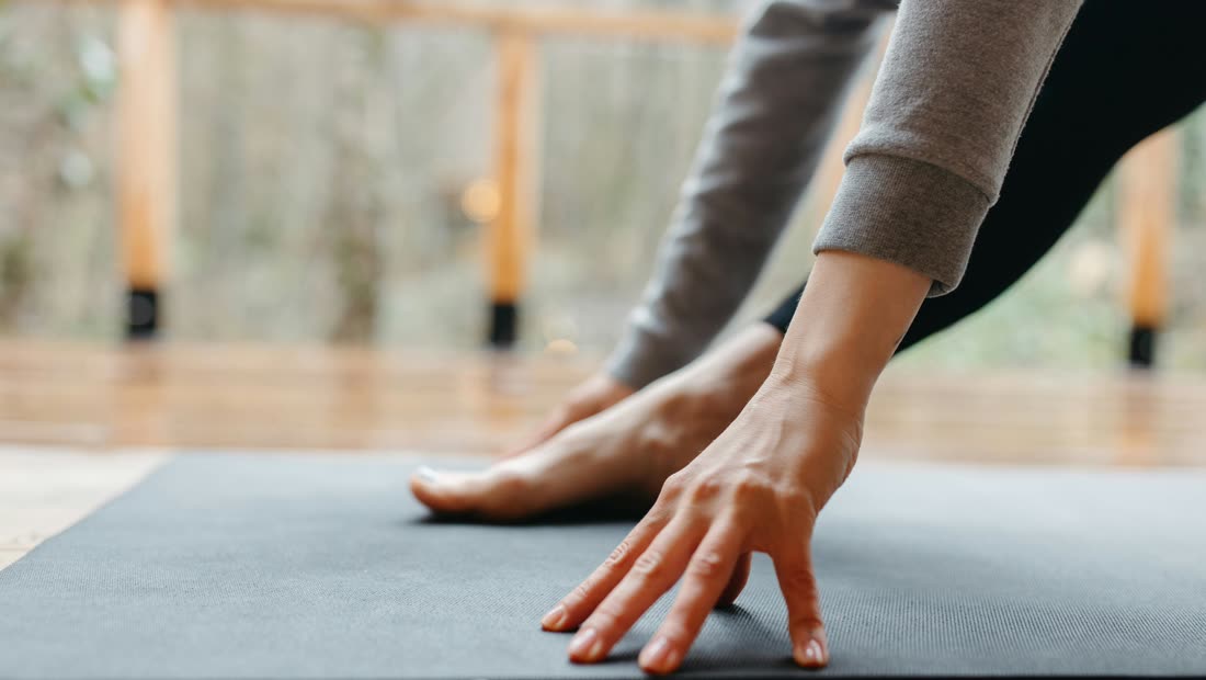 A stretching mat at home for a small movement break
