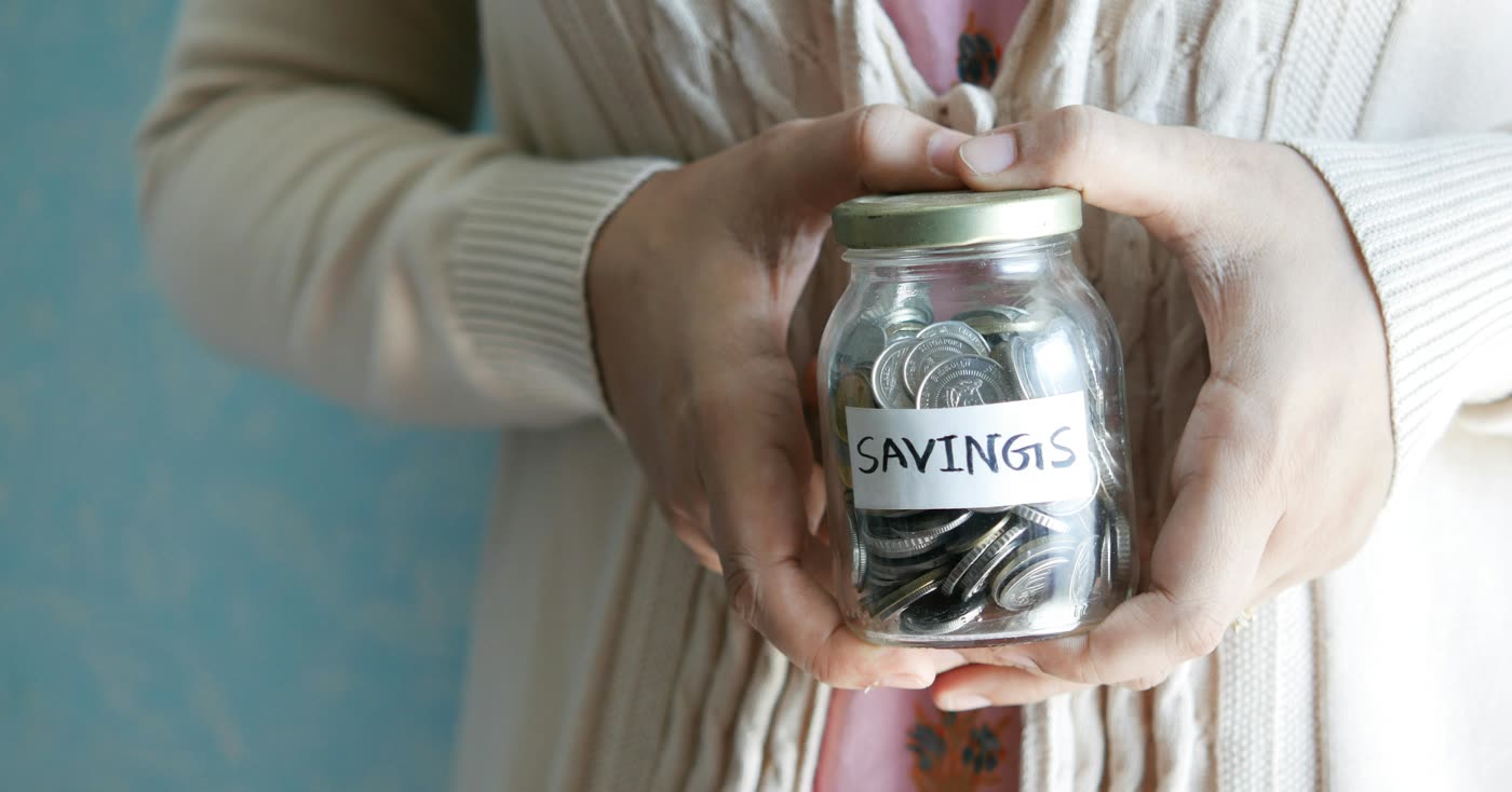 A savings jar as an example of making smoke-free savings visible
